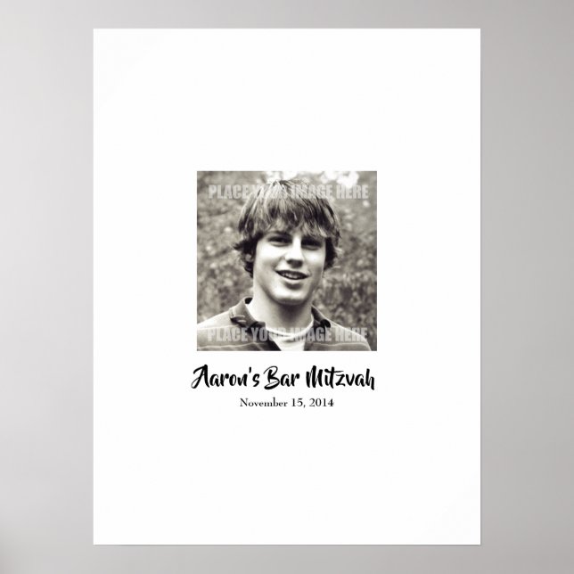 Bar Mitzvah Sign In Party Board Poster (Front)