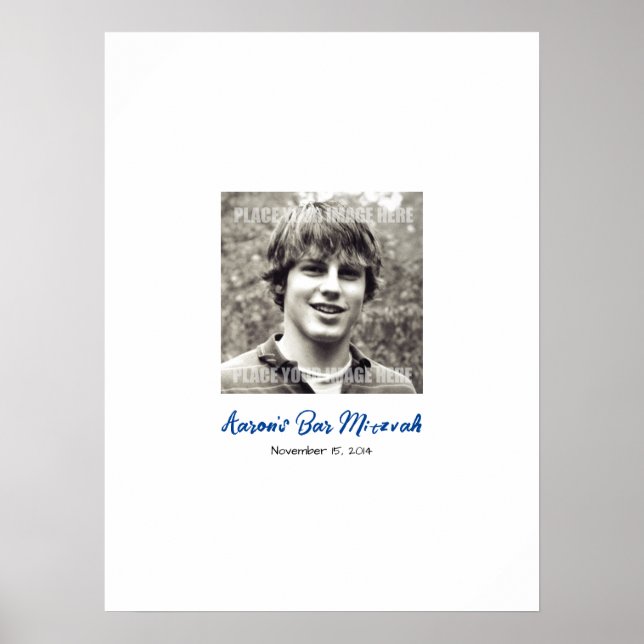 Bar Mitzvah Sign In Party Board Poster (Front)