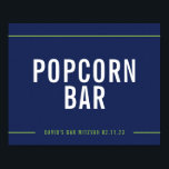 BAR MITZVAH SIGNAGE simple modern navy green Poster<br><div class="desc">by kat massard >>> WWW.SIMPLYSWEETPAPERIE.COM <<< - - - - - - - - - - - - - - - - Table signage for your event for Drinks, Candy Bar etc - pop in a frame or stick to edge of the table Setup as a template it is simple...</div>