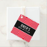 BAR MITZVAH simple modern geometric red black Favour Tags<br><div class="desc">by kat massard >>> https://linktr.ee/simplysweetpaperie <<<
A simple,  personalised tag just perfect for favour tags for your special event.</div>