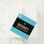 BAR MITZVAH simple modern star black turquoise Favour Tags<br><div class="desc">by kat massard >>> https://linktr.ee/simplysweetpaperie <<<
A simple,  personalised tag just perfect for favour tags for your special event.</div>