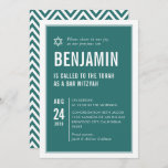 BAR MITZVAH simple modern typography green white Invitation<br><div class="desc">by kat massard >>> kat@simplysweetPAPERIE.com <<< CONTACT ME for custom wording or to add any lines in Hebrew Love the design, but would like to see some changes - another colour scheme, product, add a photo or adapted for a different occasion - no worries simply contact me - I am...</div>