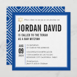 BAR MITZVAH simple modern typography royal blue Invitation<br><div class="desc">by kat massard >>> kat@simplysweetPAPERIE.com <<< CONTACT ME for custom wording or to add any lines in Hebrew Love the design, but would like to see some changes - another colour scheme, product, add a photo or adapted for a different occasion - no worries simply contact me - I am...</div>