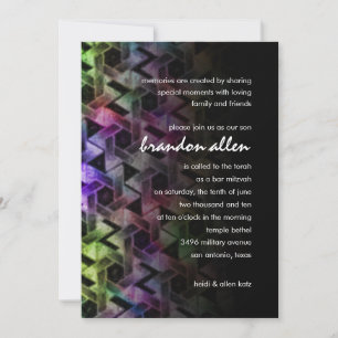 Bar Mitzvah Star of David Damask Invitation