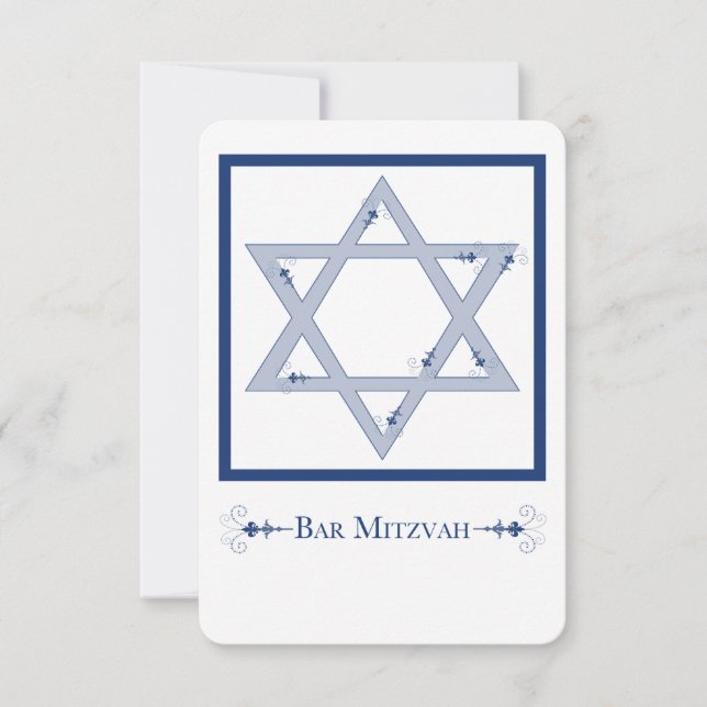 bar mitzvah (star of david elegance) invitation (Front)