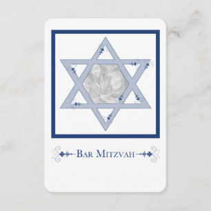 bar mitzvah (star of david elegance photo card) invitation