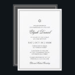 Bar Mitzvah Star of David Elegant Classic Invitation<br><div class="desc">Composed of elegant serif and cursive script typography on frame with a star of David. This design is timeless,  classic and elegant.

This is designed by Select Party Supplies,  exclusive for Zazzle.

Available here:
http://www.zazzle.com/selectpartysupplies</div>
