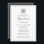 Bar Mitzvah Star of David Elegant Classic Invitation<br><div class="desc">Composed of elegant serif and cursive script typography on frame with a star of David. This design is timeless,  classic and elegant.

This is designed by Select Party Supplies,  exclusive for Zazzle.

Available here:
http://www.zazzle.com/selectpartysupplies</div>