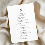 Bar Mitzvah Star of David Minimalist Modern Invitation<br><div class="desc">Composed of elegant serif and cursive script typography. This design is timeless,  modern and elegant.

This is designed by Select Party Supplies,  exclusive for Zazzle.

Available here:
http://www.zazzle.com/store/selectpartysupplies</div>
