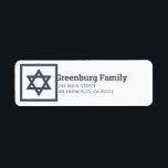 Bar Mitzvah Star of David Modern Return Address Label<br><div class="desc">Composed of modern serif and sans serif typography with a star of David.

This is designed by Select Party Supplies,  exclusive for Zazzle.

Available here:
http://www.zazzle.com/store/selectpartysupplies</div>