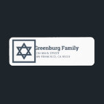 Bar Mitzvah Star of David Modern Return Address Label<br><div class="desc">Composed of modern serif and sans serif typography with a star of David.

This is designed by Select Party Supplies,  exclusive for Zazzle.

Available here:
http://www.zazzle.com/store/selectpartysupplies</div>