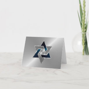 Bar Mitzvah Star of David on Any Colour Card