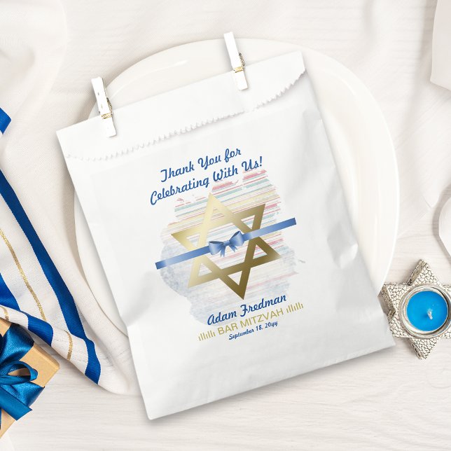Bar Mitzvah Star Of David Ribbon Favour Bag (Creator Uploaded)