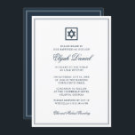 Bar Mitzvah Star of David Simple Frames Invitation<br><div class="desc">Composed of elegant serif and cursive script typography on frame with a star of David.

This is designed by Select Party Supplies,  exclusive for Zazzle.

Available here:
http://www.zazzle.com/selectpartysupplies</div>