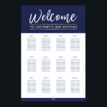 BAR MITZVAH TABLE PLAN 12 tables  modern navy Poster<br><div class="desc">by kat massard >>> WWW.SIMPLYSWEETPAPERIE.COM <<< - - - - - - - - - - - - - - - - A SEATING CHART is not only classy it is very handy to let your guest's know exactly where they are seated for your event. This is a lot simpler...</div>