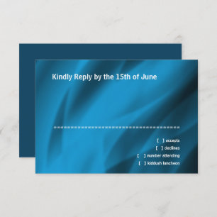 Bar Mitzvah Teal Blue Star of David RSVP Card