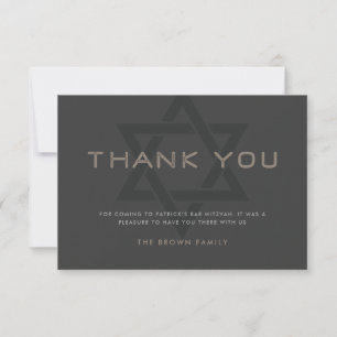 Bar Mitzvah Thank You Card