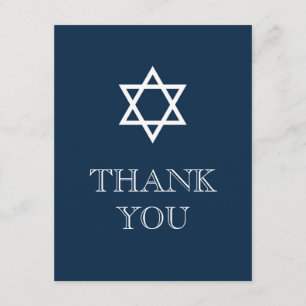Bar Mitzvah Thank You Card - Boy