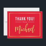 BAR MITZVAH thank you red gold name calligraphy<br><div class="desc">by kat massard >>> kat@simplysweetPAPERIE.com <<< A simple, stylish way to say thank you to your guest's for attending your child's BAR/BAT MITZVAH Setup as a template it is simple for you to add your own details, or hit the customise button and you can add or change text, fonts, sizes...</div>