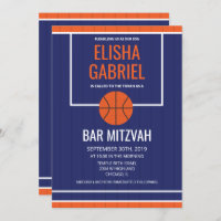 Bar Mitzvah Vintage Basketball Invitation
