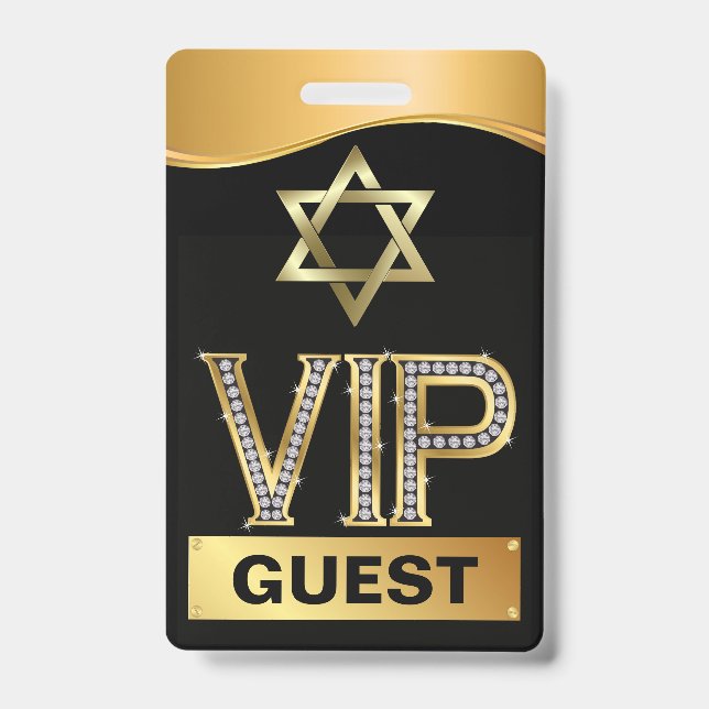 Bar Mitzvah VIP Lanyard BADGE ID Badge (Front)