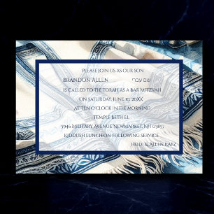 Bar Mitzvah Watercolor Tallit 2 Invitation