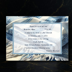 Bar Mitzvah Watercolor Tallit 4 Invitation