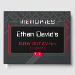BAR MITZVAH WELCOME gamer cool trendy red black Guest Book<br><div class="desc">by kat massard >>> WWW.SIMPLYSWEETPAPERIE.COM <<< - - - - - - - - - - - - - - - - A super cool GAMER THEMED welcome sign for your event. Setup as a template it is simple for you to add your own details, or hit the customise button...</div>