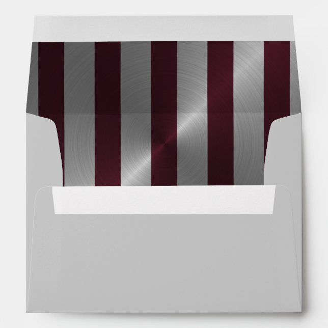 Bar Mitzvah Wine and Silver Stripe Envelope (Back (Bottom))