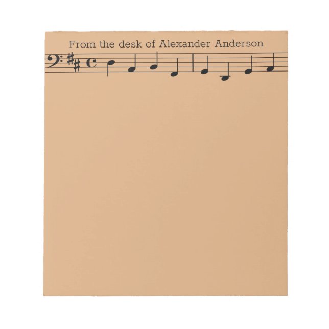 Bar of Music Personalise Notepad (Front)
