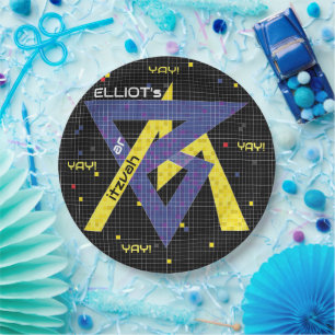 Bar or Bat Mitzvah Paper Plate GAME ON