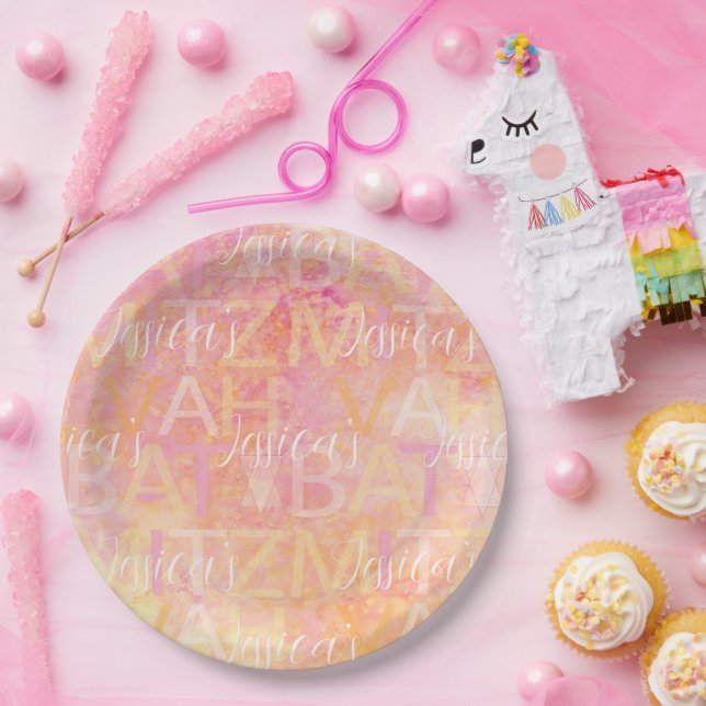 Bar or Bat Mitzvah Paper Plate Simply Subtle (Party)