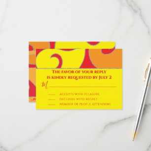 Bar or Bat Mitzvah RSVP Silvery Swirls