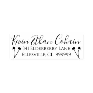 Bar or Bat Mitzvah Star flowers Design Self-inking Stamp