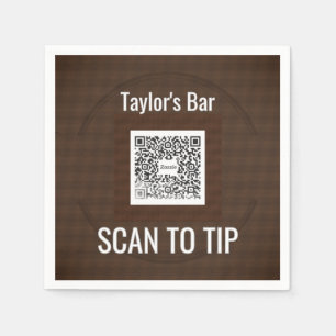 Bar QR Tip Cocktail Napkins – Scan to Tip