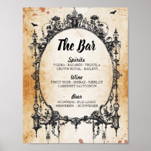 Bar Rustic Gothic Halloween Sign Wedding Reception