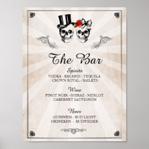 Bar Rustic Skull Halloween Sign Wedding Reception
