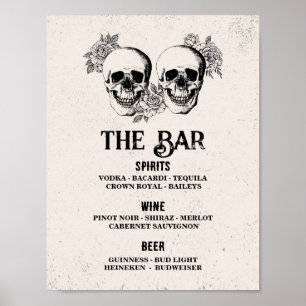 Bar Rustic Skull Halloween Sign Wedding Reception