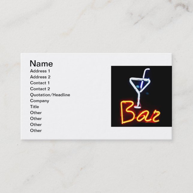 Bar Sign Business Card (Front)