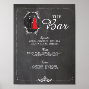 Bar Skeletons Halloween Sign Wedding Reception