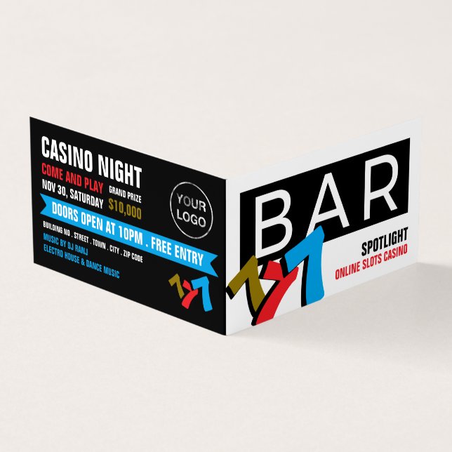 Bar Slot Machine, Casino Manager Detailed Business Card (Outside)