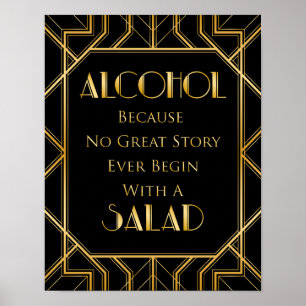 Bar Table Wedding Sign   Gatsby Art Deco