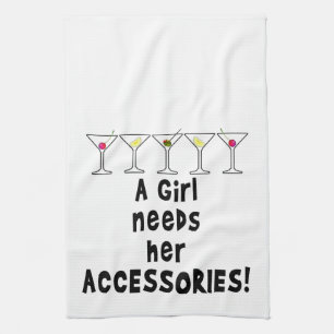 BAR TOWELS, A GIRL NEEDS HER ACCESSORIES TEA TOWEL