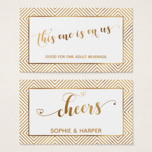 Bar Vouchers, Gold Hearts Script, Diamonds, White