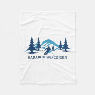 Baraboo Wisconsin Ski Resort Skiing Skier T-shirt_ Fleece Blanket