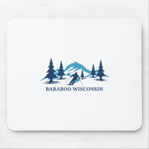 Baraboo Wisconsin Ski Resort Skiing Skier T-shirt_ Mouse Pad