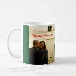 Barack and Michelle Merry Kissmas - Mug