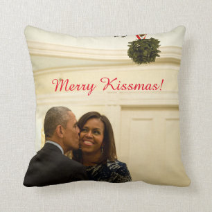 Barack and Michelle Merry Kissmas - Pillow