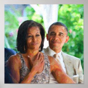 Barack and Michelle Obama 2 Art.jpg Poster