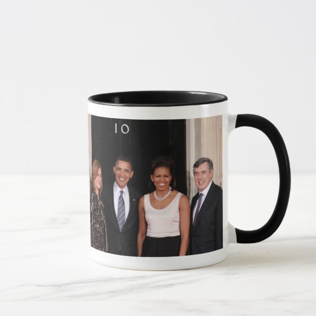 BARACK AND MICHELLE OBAMA AT 10 DOWNING STREET MUG (Right)